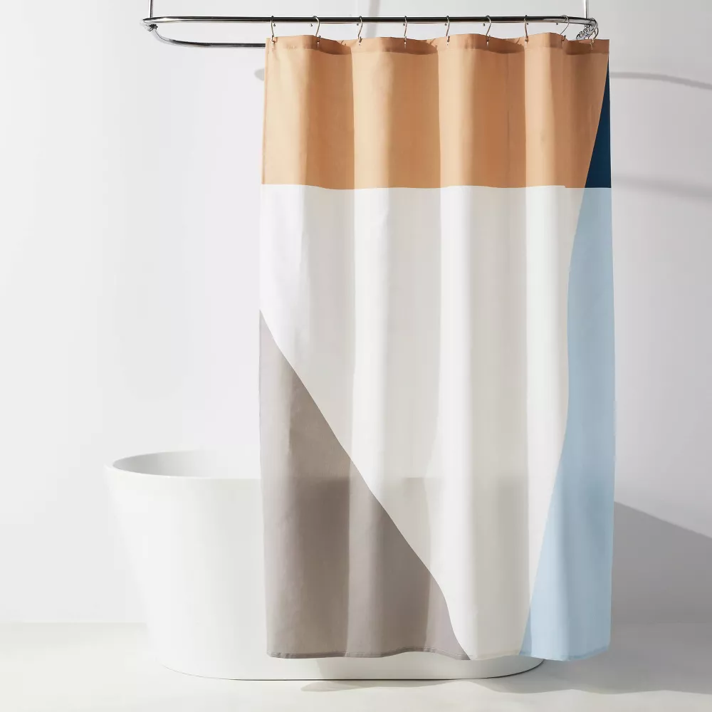 Cortina para baño de 72 x 72 in de bloques de color -Room Essentials