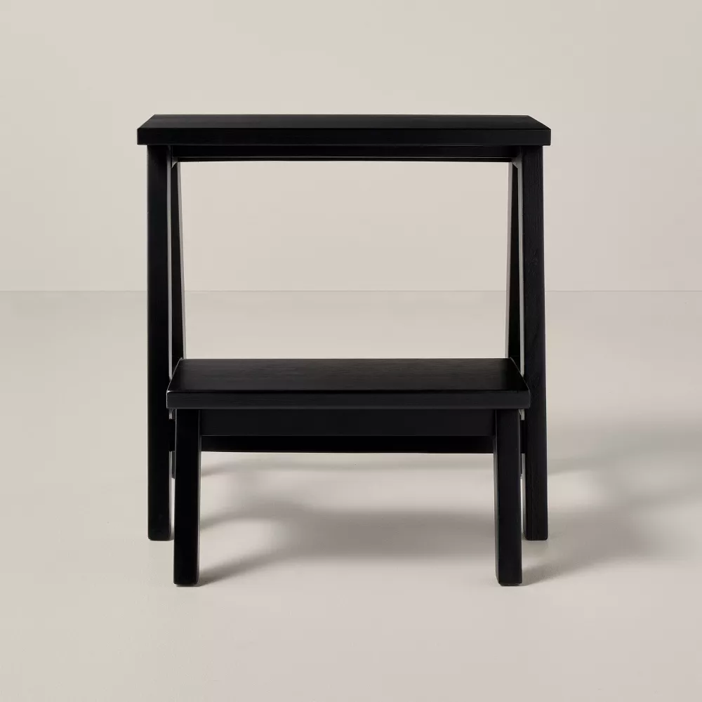 Taburete escalonado de 18 pulgadas, madera color negro - Hearth & Hand - Imagen 5