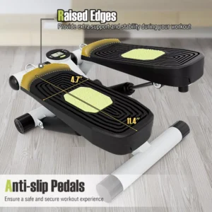 Alternative view of Mini stepper con bandas de resistencia y altura ajustable, color blanco -Costway