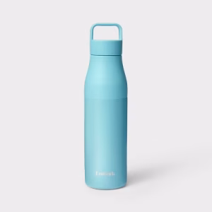 Botella de agua 24 oz con asa, color azul de acero inoxidable -Embark