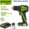 Taladro/Atornillador sin escobillas de 24V 1/2" con batería de 2 Ah -Greenworks