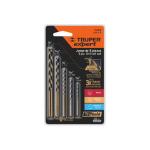 Juego de 5 brocas HSS para metal -Truper Expert