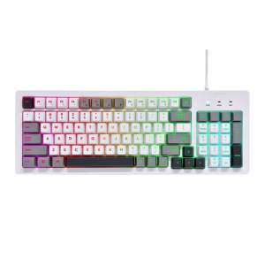 Teclado gamer con cable e iluminación RGB, color blanco ártico -Onn