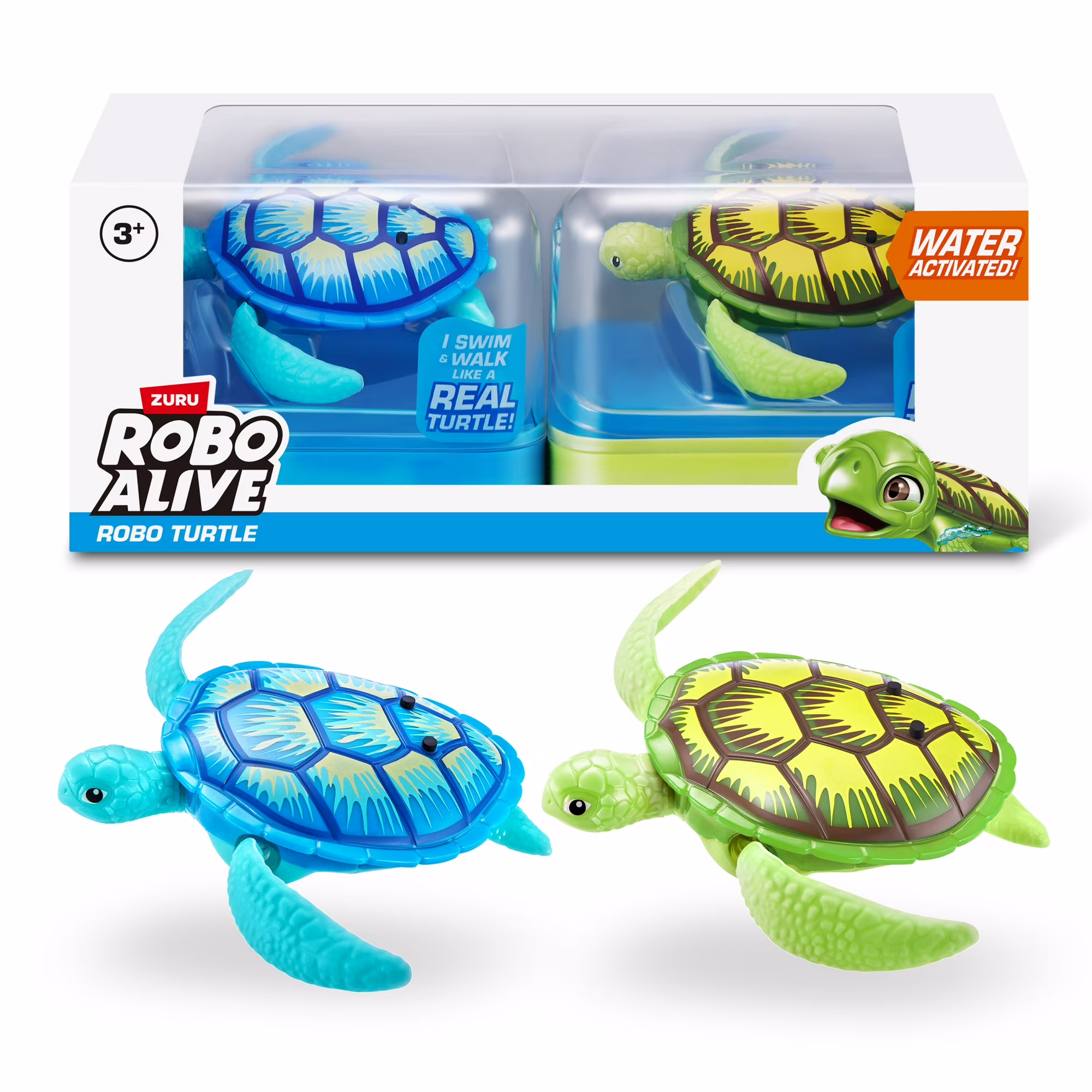 Par de tortugas nadadoras de juguete, ZURU -Robo Alive