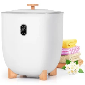 Calentador eléctrico de toallas tipo cubo de 25 L con ajuste de temperatura y temporizador -Giantex