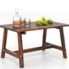 Mesa auxiliar rectangular de madera de 90 cm para exterior -Kadehome