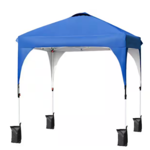 Carpa de 6,6 x 6,6 pies con altura ajustable, bolsas de contrapeso y bolsa de transporte con ruedas -SKONYON