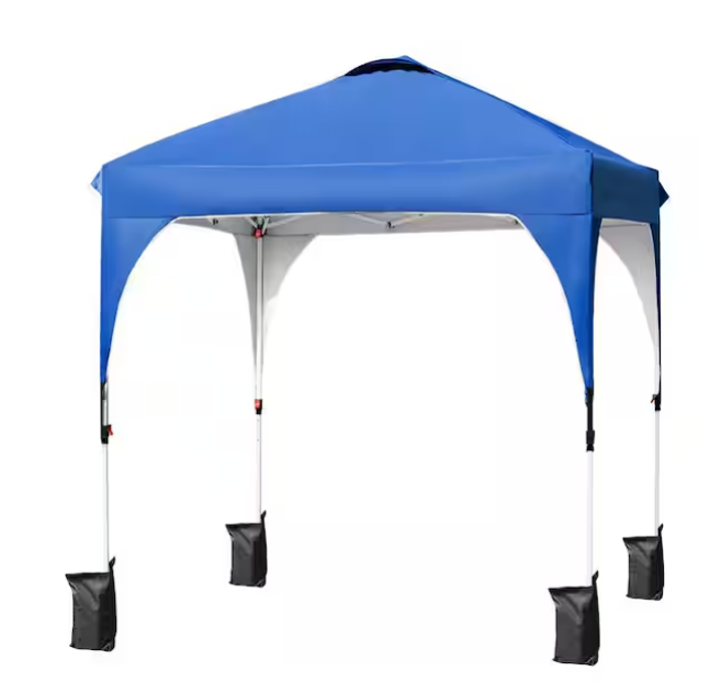 Carpa de 6,6 x 6,6 pies con altura ajustable, bolsas de contrapeso y bolsa de transporte con ruedas -SKONYON