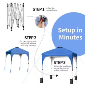 Alternative view of Carpa de 6,6 x 6,6 pies con altura ajustable, bolsas de contrapeso y bolsa de transporte con ruedas -SKONYON