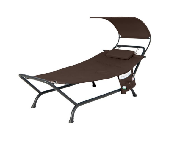 Hamaca con parasol, almohada y bolsa de almacenamiento -Costway