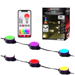 Luces decorativas para el patio exterior de 50 pies con adaptador de corriente de 18V -Monster