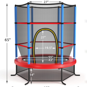 Alternative view of Trampolín para niños de 55" con tapete de salto y red de protección -Costway