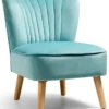Sillón moderno de terciopelo sin reposabrazos con patas de madera -Costway