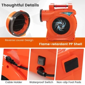 Alternative view of Motor/Bomba sopladora de aire para inflables de 1500 W y 2 HP -Costway