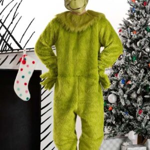 Disfraz de de El Grinch para adulto con máscara de látex talla XL -Halloween Costumes