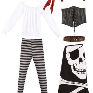 Alternative view of Disfraz de pirata con bandera de calavera para mujer talla M -HalloweenCostumes