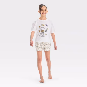 Pijama de 2 piezas para niñas con estampado de Snoopy talla 10/12