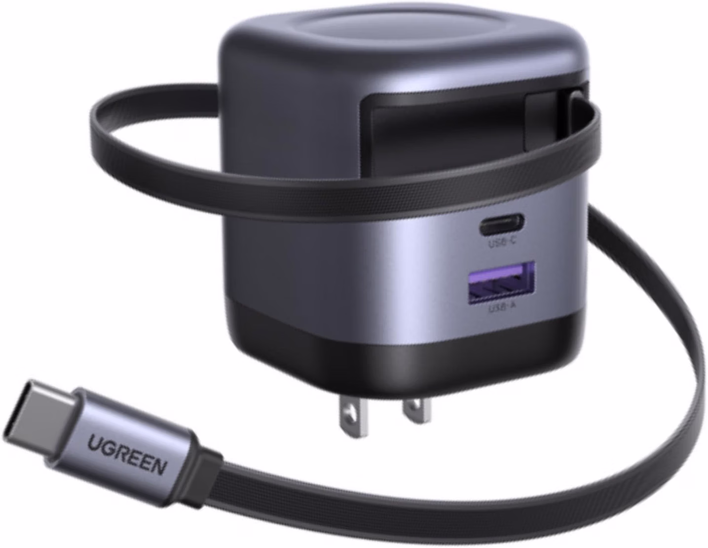Cargador de 45W con cable retráctil tipo USB C GAN portátil -UGREEN - Imagen 4