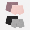 Paquete de 4 calzones tipo bóxer acanalado para niña talla 8 -Hanes