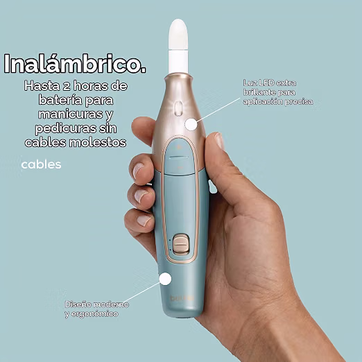 Kit profesional de manicura y pedicura de 14 piezas con accesorios, luz LED y velocidad ajustable -Beurer - Imagen 6