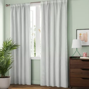 Par de paneles de cortina a rayas (42" x 63") color gris/marfil - Room Essentials