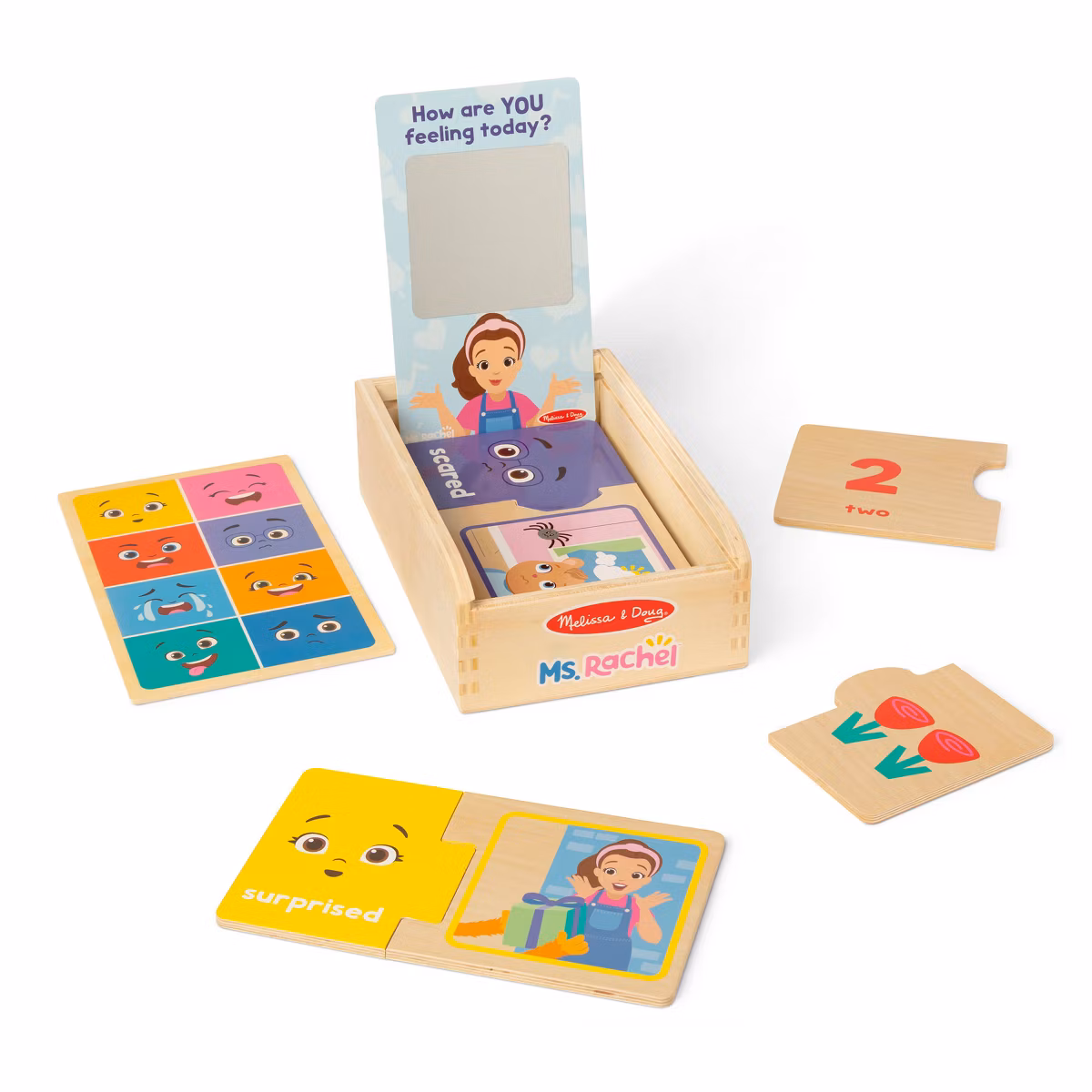Puzles de madera de asociación "Big Feelings" (Grandes Emociones) de Ms. Rachel -Melissa & Doug