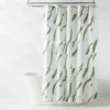 Cortina de baño con estampado de pinceladas verdes 72 x 72 pulgadas -Room Essentials