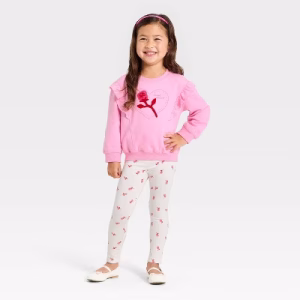 Conjunto de 2 piezas para niñas con estampado de San Valentín talla 4 -Cat & Jack