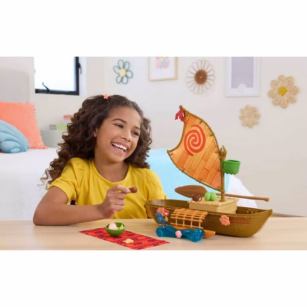 Set de juego: Canoa flotante de Moana con accesorios y mascota -Mattel - Imagen 3