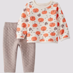 Conjunto de 2 piezas para niñas con estampado de Calabaza talla 3 meses