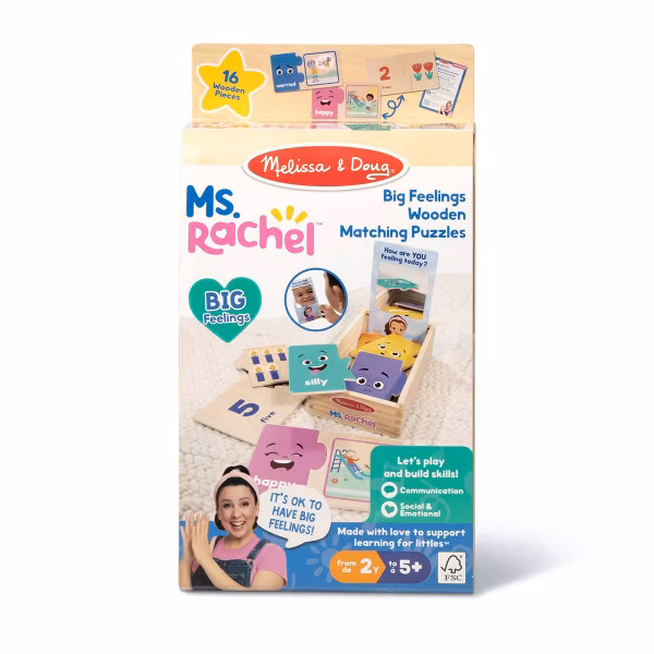 Puzles de madera de asociación "Big Feelings" (Grandes Emociones) de Ms. Rachel -Melissa & Doug - Imagen 3