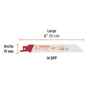 Alternative view of Blíster con 2 seguetas sierra sable 6' 14 DPP para metal -Truper