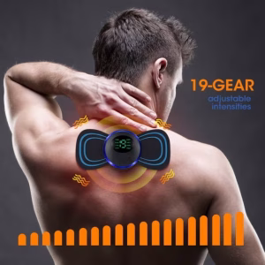 Alternative view of Masajeador de electropulso con 5 almohadillas de gel autoadhesivas -Hwallkare