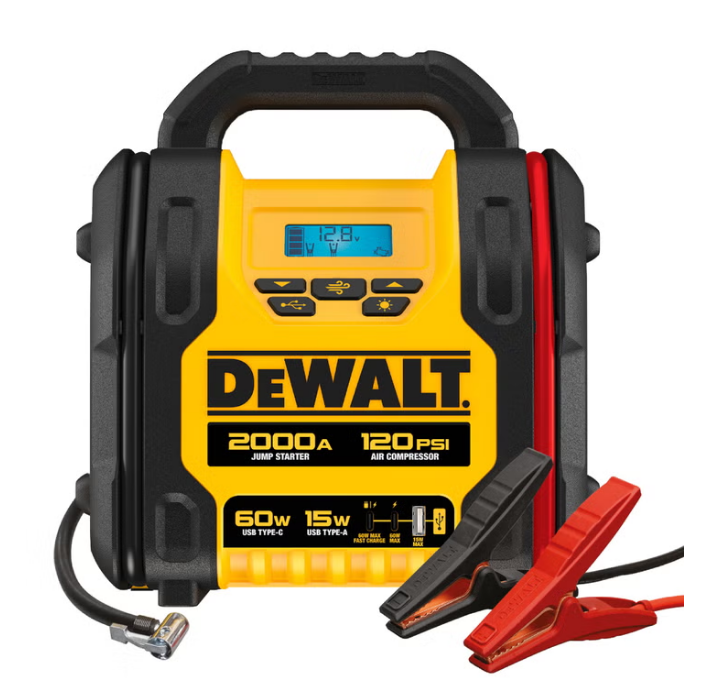 Arrancador de litio con compresor y batería externa USB -DeWalt