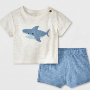 Conjunto de 2 piezas con estampado de tiburón bebe talla recién nacido - Cloud Island