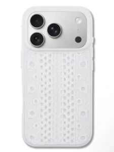 Funda de silicona con MagSafe para iPhone 17 Pro, color encaje vainilla -Hello Lux