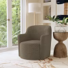 Sillón giratorio tapizado, Bouclé color café oscuro -HomePop