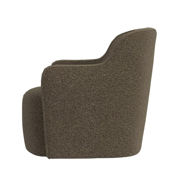 Sillón giratorio tapizado, Bouclé color café oscuro -HomePop - Imagen 5