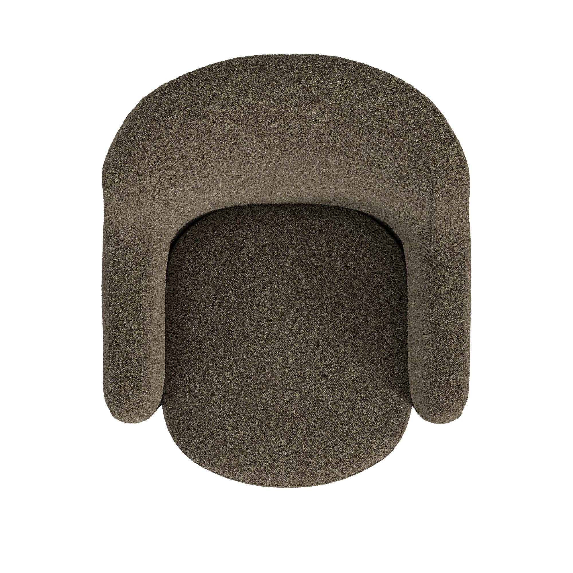 Sillón giratorio tapizado, Bouclé color café oscuro -HomePop - Imagen 3