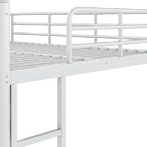 Alternative view of Cama tipo loft de metal con marco de hierro resistente, color blanco -JOUUQZ