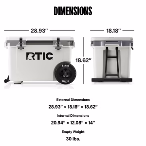 Alternative view of Hielera con ruedas ultraligera de 52 Qt para 76 Latas, color blanca y gris -RTIC