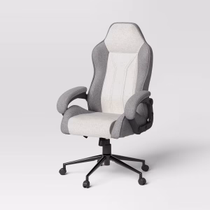 Silla tapizada para escritorio, ajustable, con reposabrazos fijos -Room Essentials