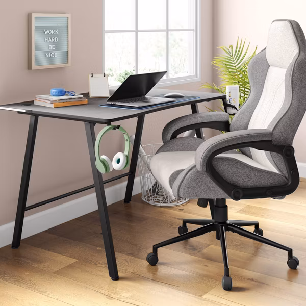 Silla tapizada para escritorio, ajustable, con reposabrazos fijos -Room Essentials - Imagen 4