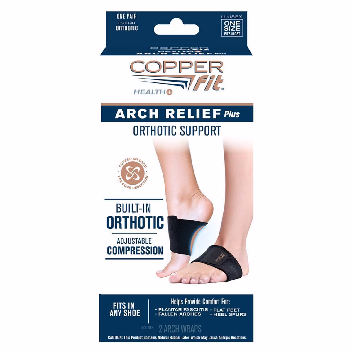 Banda de compresión para el arco del pie con soporte ortopédico -Copper Fit