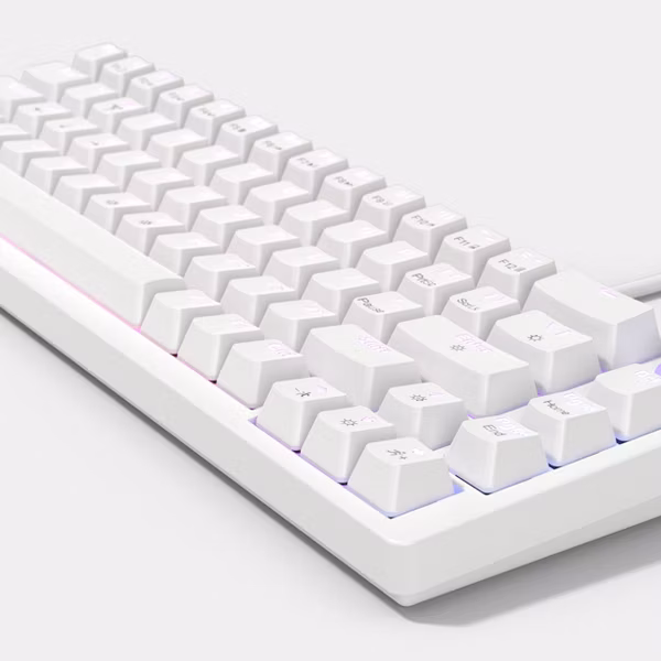 Teclado mecánico compacto con luz, color blanco-Heyday - Imagen 2