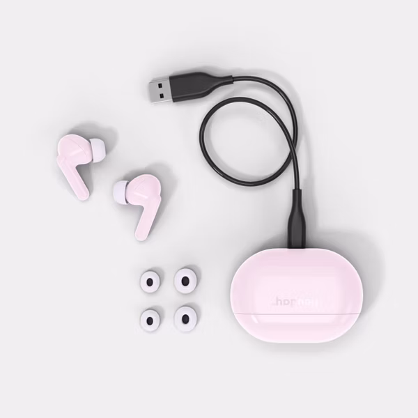 Auriculares bluetooth inalámbricos, color rosa pastel -Heyday - Imagen 2