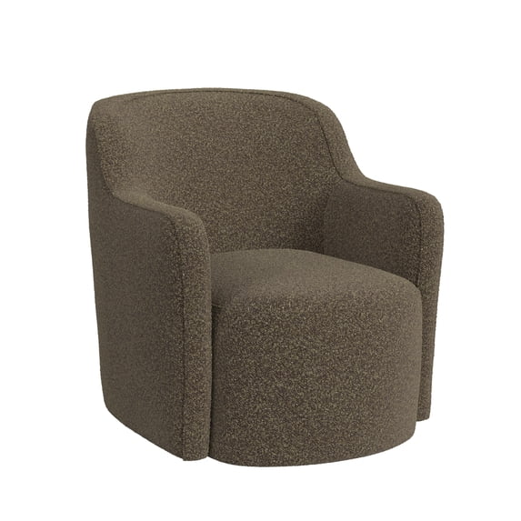 Sillón giratorio tapizado, Bouclé color café oscuro -HomePop - Imagen 7