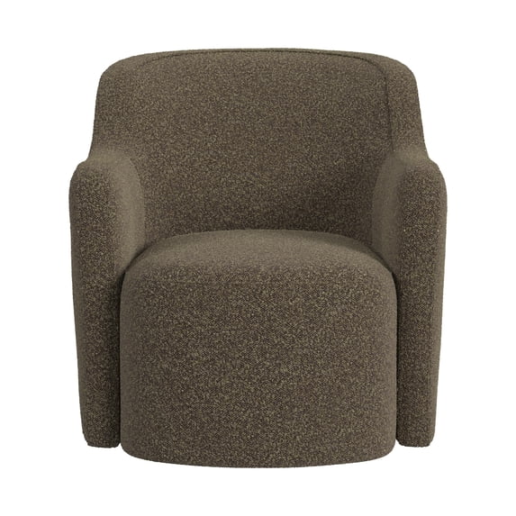 Sillón giratorio tapizado, Bouclé color café oscuro -HomePop - Imagen 6